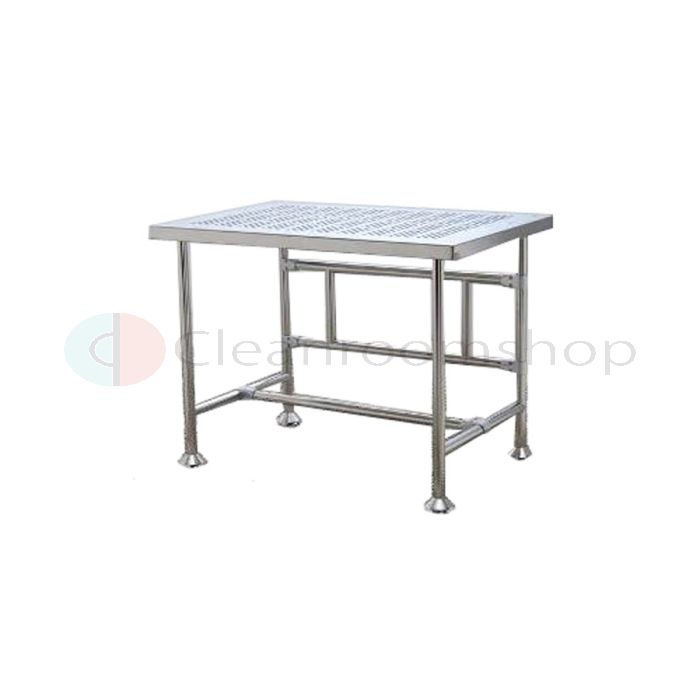 Electropolished Stainless Steel Cleanroom Table - Perforated Top