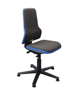 Bimos Neon 1 Chair on Glides - Black with Blue Flexstrip