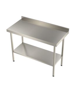 Stainless Steel Table with Upstand and Under Shelf