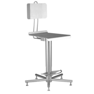 Stainless Steel High Chair with Back & Foot Rests